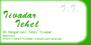 tivadar tehel business card